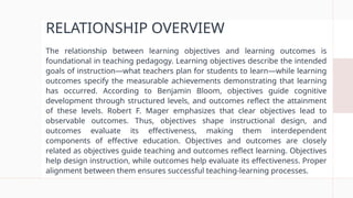 Understanding the Relationship Between Learning Objectives and Outcomes ...