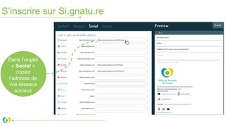 S’inscrire sur Si.gnatu.re
Dans l’onglet
« Social »
copiez
l’adresse de
vos réseaux
sociaux
 