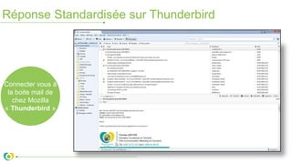 Réponse Standardisée sur Thunderbird
Connecter vous à
la boite mail de
chez Mozilla
« Thunderbird »
 