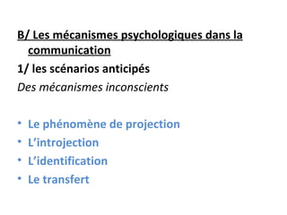 Projection Introjection Relation entre les acteurs | PPT