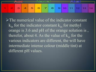 Indicator Constant Relation of indicator colour to p h | PPTX