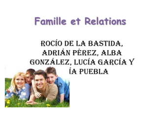 Famille et Relations
Rocío de la Bastida,
Adrián Pérez, Alba
González, Lucía García y
Sofía Puebla
 