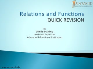 By
Urmila Bhardwaj
Assistant Professor
Advanced Educational Institution
www.advanced.edu.
 