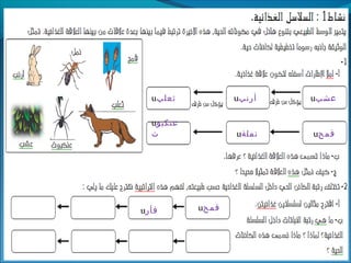 ‫عشبĬu‫أرنب‬u‫ثعلب‬
u‫اقمح‬u‫نملة‬
u‫عنكبو‬
‫ت‬
u‫اقمح‬u‫فأر‬
 