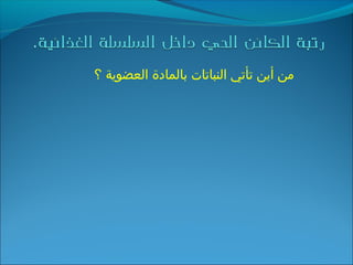 ‫؟‬ ‫العضوية‬ ‫بالمادة‬ ‫النباتات‬ ‫تأتي‬ ‫أين‬ ‫من‬
 