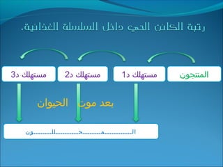 ‫د‬ ‫مستهلك‬3 ‫د‬ ‫مستهلك‬2 ‫د‬ ‫مستهلك‬1 ‫اʤنتجونĬ
‫الــــــــــــمــــــــحــــــــــللــــــــون‬
‫الحيوان‬ ‫موت‬ ‫بعد‬
 