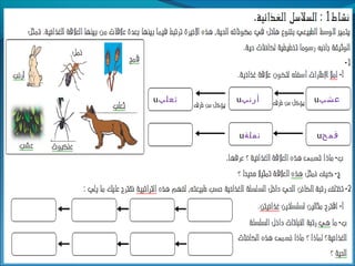 ‫عشبĬu‫أرنب‬u‫ثعلب‬
u‫اقمح‬u‫نملة‬
 