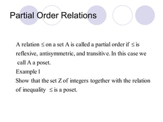 Partial Order Relation Simple Example Relations and Functions notes for presentation.pdf