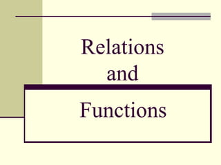 Relations
and
Functions
 