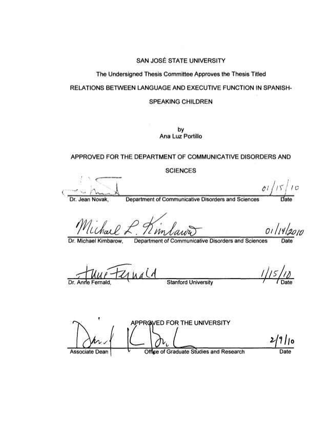 Sjsu thesis committee approval form