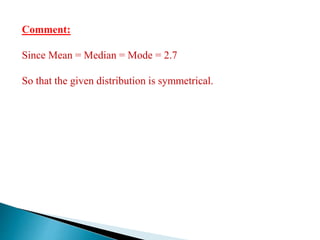 Relationship among mean, median and mode | PPT