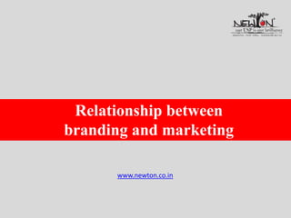 Relationship between
branding and marketing
www.newton.co.in
 