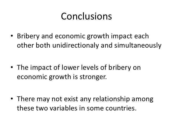 Relationship between bribery and economic growth