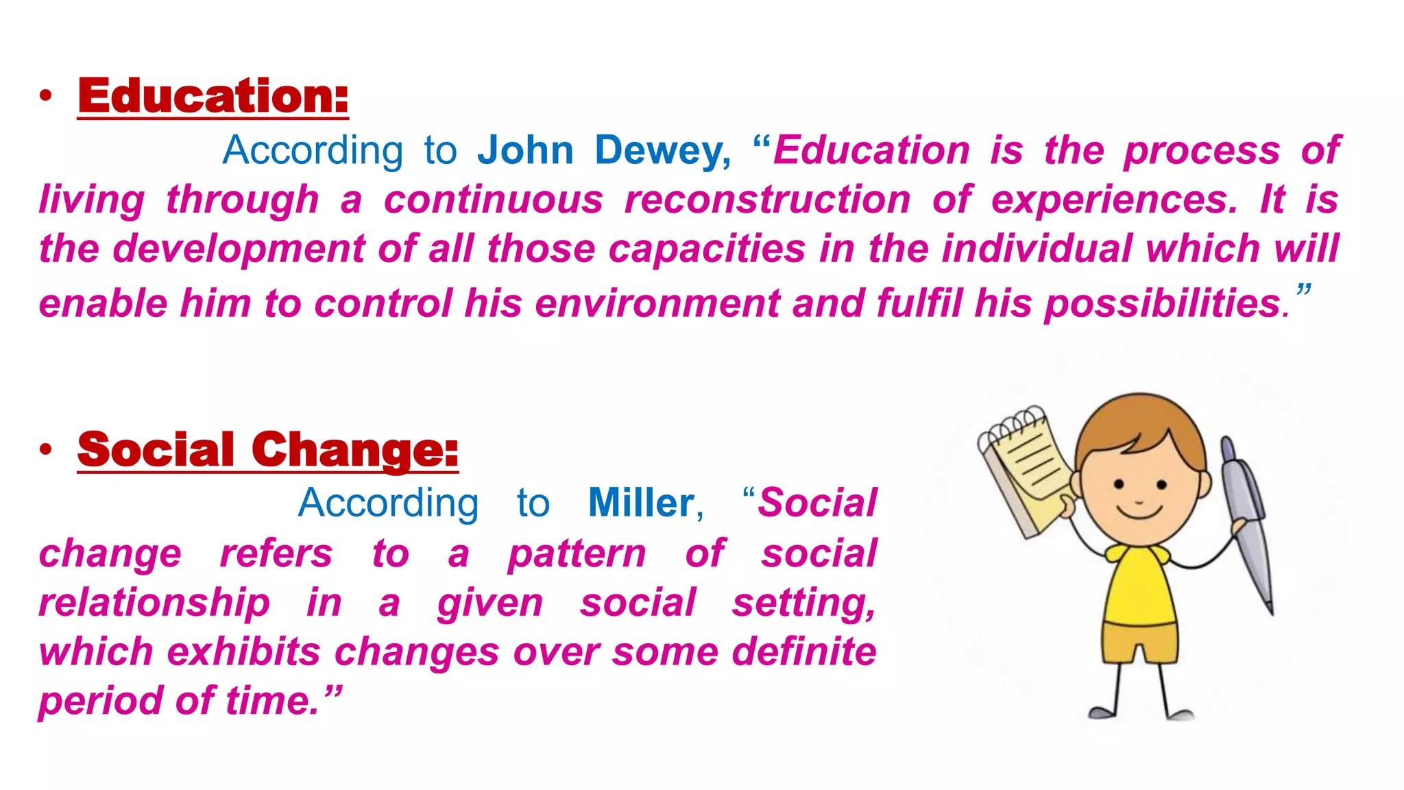 Relationship between education and social change | PPT