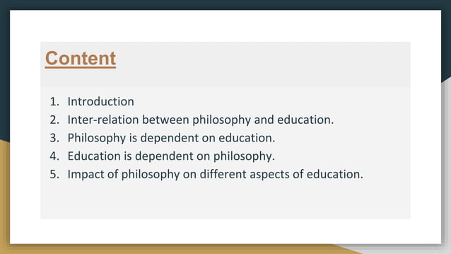 Relationship between philosophy and education. | PPTX | Education