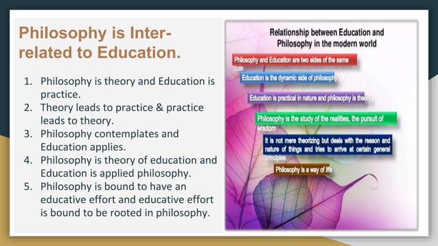 Relationship between philosophy and education. | PPTX | Education