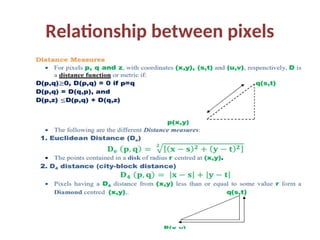 Relationship between pixels
 