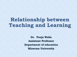Relationship between
Teaching and Learning
 