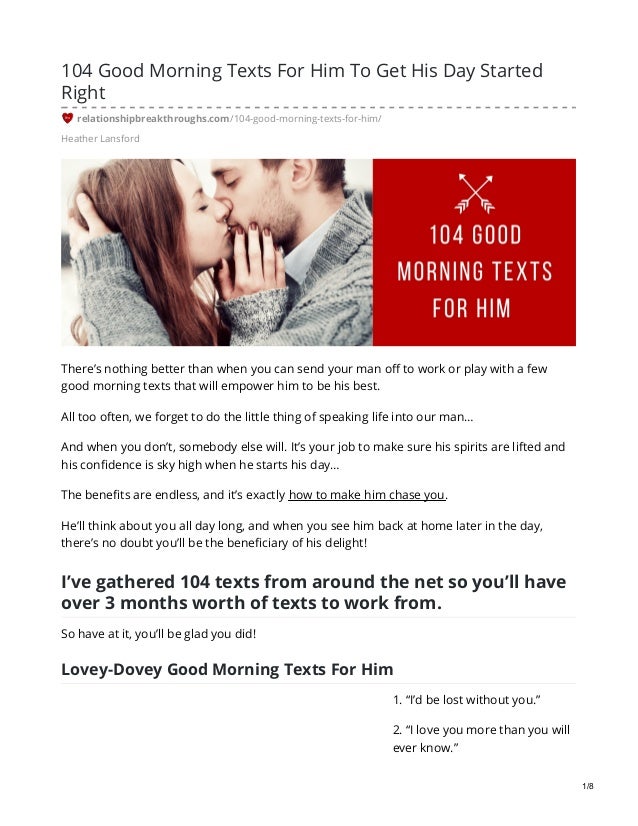 104 Good Morning Texts For Him To Get His Day Started Right
