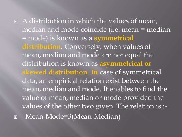 Relationship btw mean median and mode image.