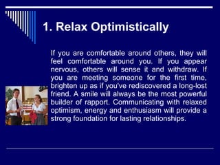 Relaxed Rapport Building Relationship Building | PPT