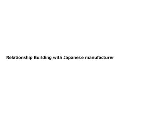 Relationship Building with Japanese manufacturer
 