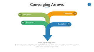 Converging Arrows 15
Some Details Goes Here
Duis aute irure dolor in reprehenderit in voluptate velit esse cillum dolore eu fugiat nulla pariatur. Excepteur
sint occaecat cupidatat non provident.
Description
Description
Description
Description 01
02
04
03
 
