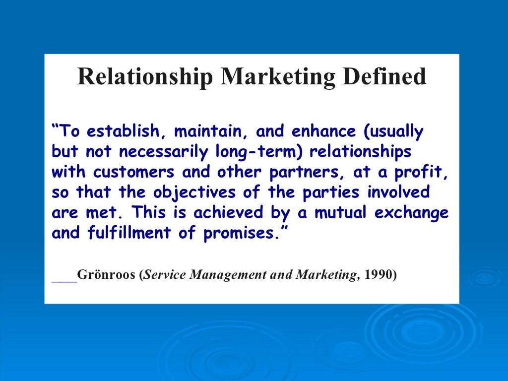 meaning of relationship marketing pdf