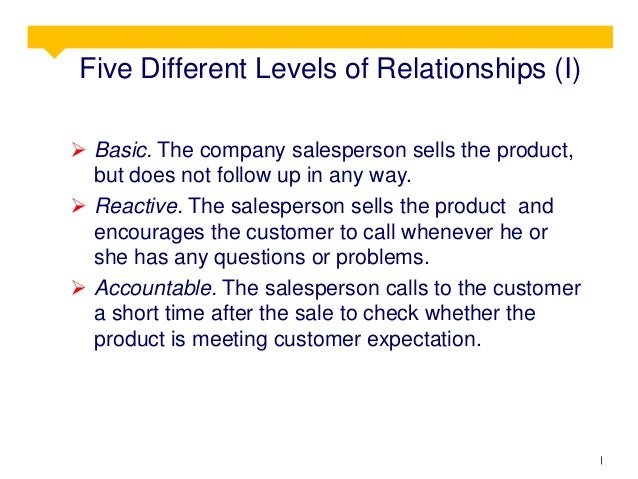 what are the five levels of relationship marketing strategies