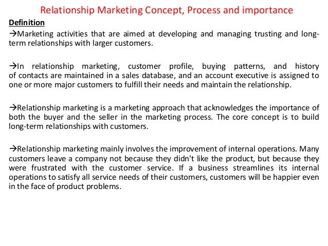 Relationship marketing concept, process and importance