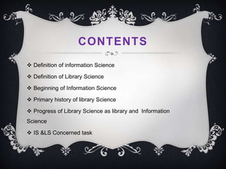 Relationship of information science with library science