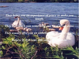 Sometimes they die. Sometimes they walk away Sometimes they act up and force you to take a stand What we must realize is that our need has been met, our desire fulfilled; their work is done The prayer you sent up has been answered  and  now it is time to move on 