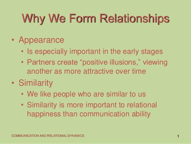 relationships why we form relationships