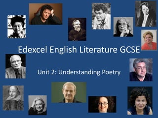 Edexcel English Literature GCSE 
Unit 2: Understanding Poetry 
 