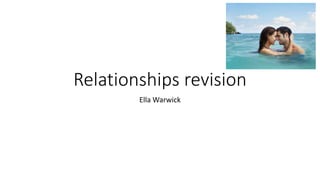 Relationships revision
Ella Warwick
 