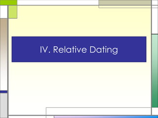 IV. Relative Dating
 