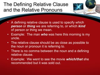 Relative clauses | PPT