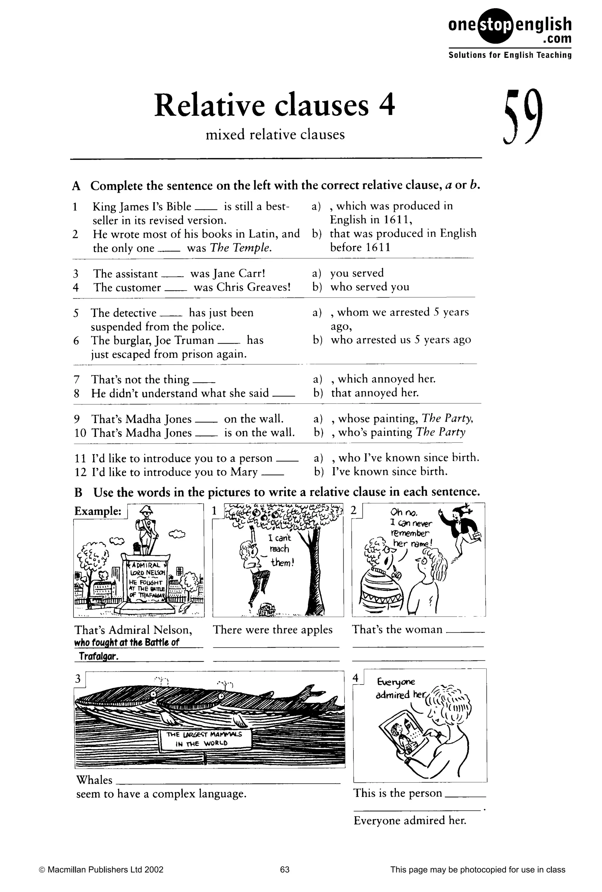  Macmillan Publishers Ltd 2002 63 This page may be photocopied for use in class