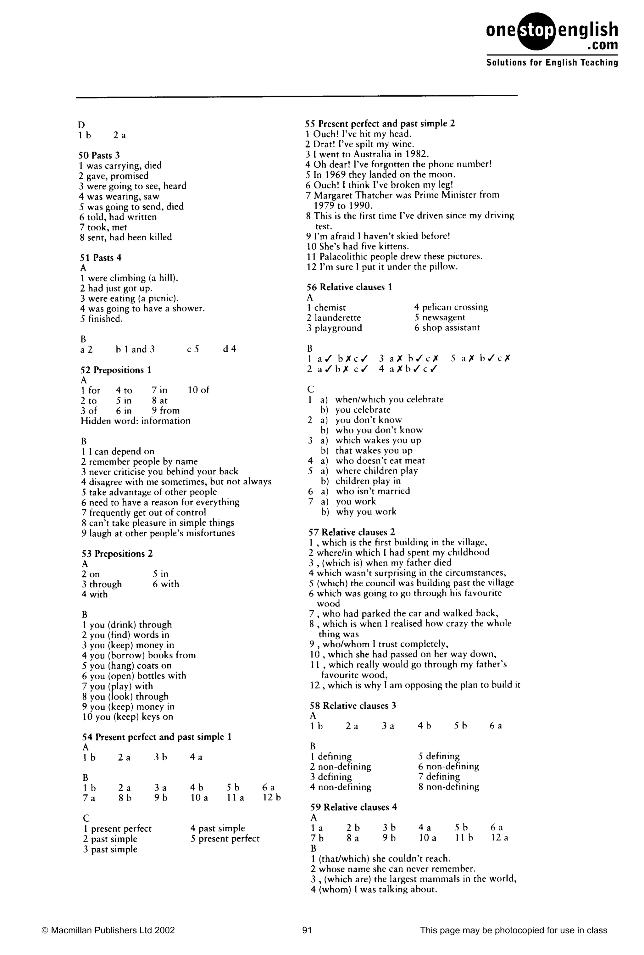  Macmillan Publishers Ltd 2002 91 This page may be photocopied for use in class