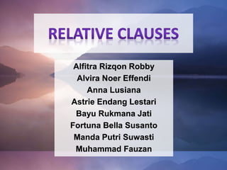 Alfitra Rizqon Robby 
Alvira Noer Effendi 
Anna Lusiana 
Astrie Endang Lestari 
Bayu Rukmana Jati 
Fortuna Bella Susanto 
Manda Putri Suwasti 
Muhammad Fauzan 
 