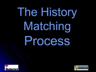 The HistoryThe History
MatchingMatching
ProcessProcess
 