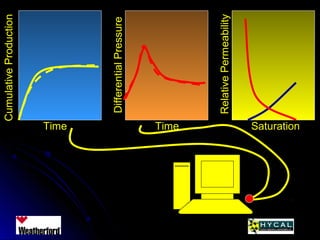 Time Time Saturation
CumulativeProduction
DifferentialPressure
RelativePermeability
 