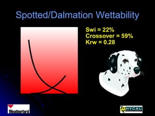 Spotted/Dalmation WettabilitySpotted/Dalmation Wettability
Swi = 22%
Crossover = 59%
Krw = 0.28
 