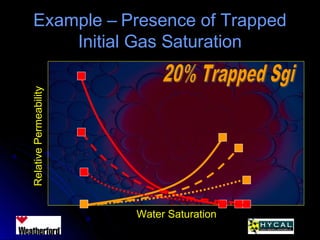 Example – Presence of TrappedExample – Presence of Trapped
Initial Gas SaturationInitial Gas SaturationRelativePermeability
Water Saturation
 