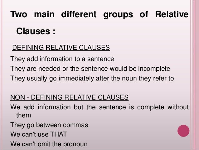 Relative pronouns