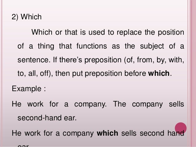 Relative pronouns