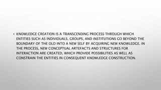 Relative Roles of Knower and the Known in knowledge transmission and ...