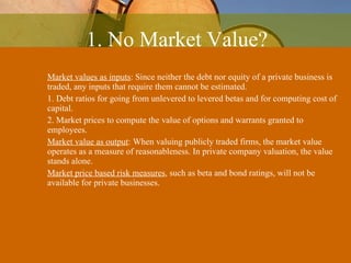 Relative valuation and private company valuation
