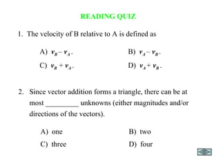 Relative Velocity Questions Vector Relative velocity | PPT