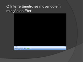 O Interferômetro se movendo em
relação ao Éter
 